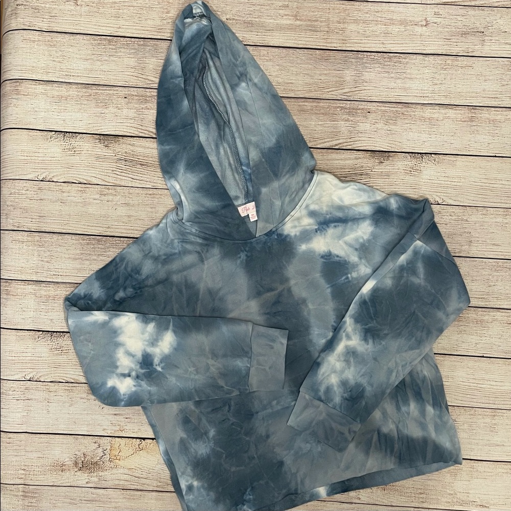 Pink Lily tie dye crop hoodie
